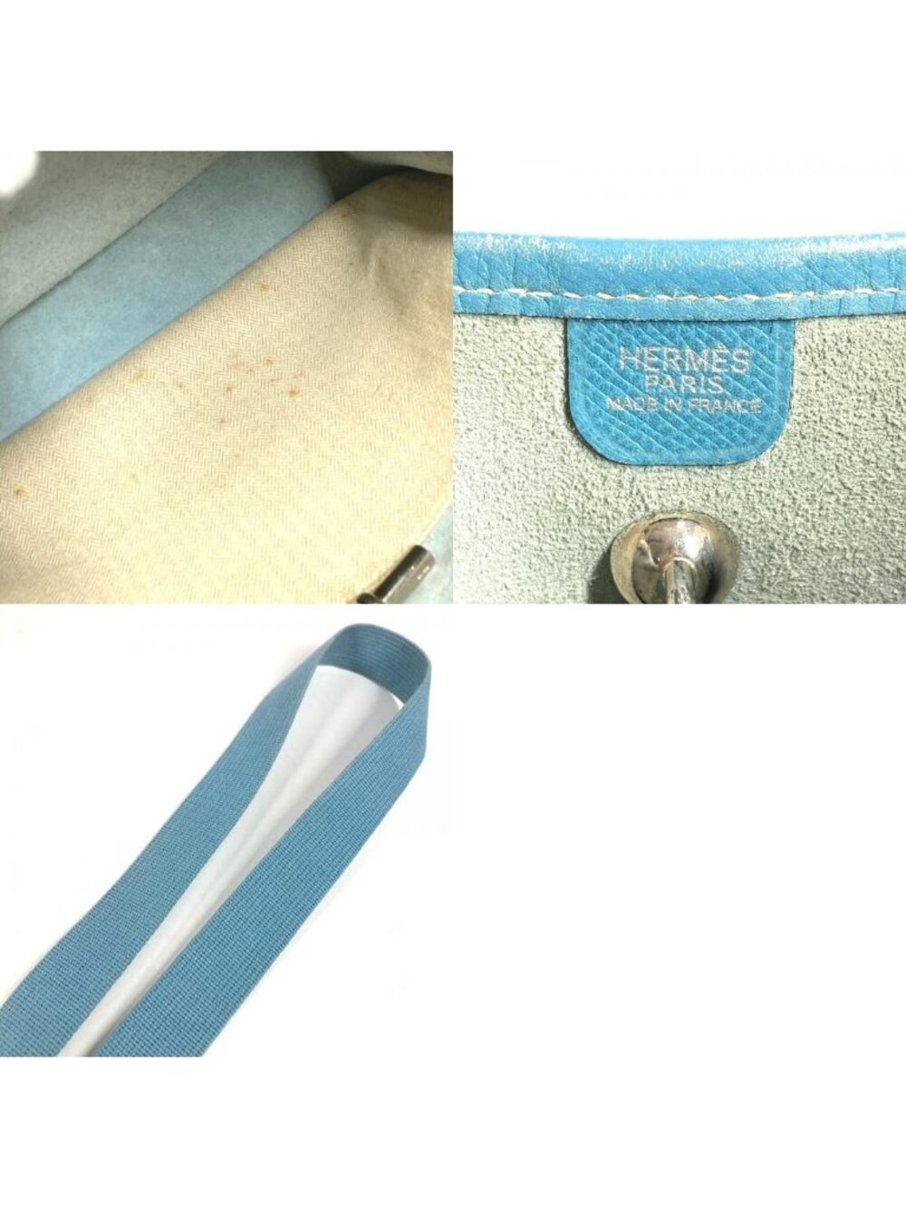 Hermes Shoulder Bag Vespa PM Leather Blue Jean - Picture 9 of 9